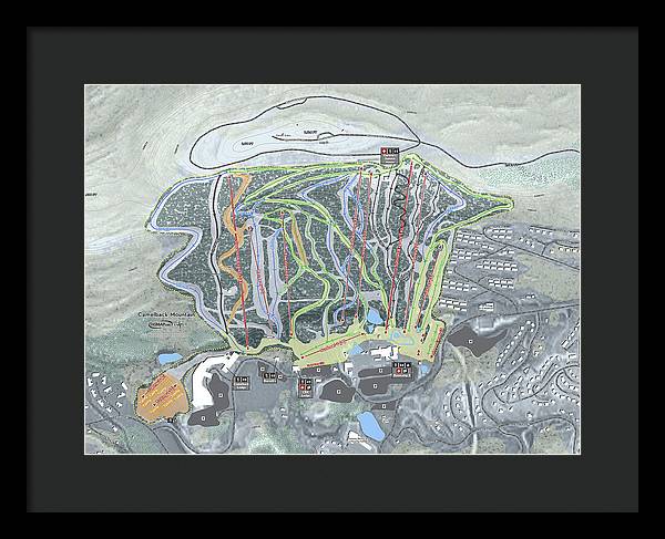 Camelback Mountain Ski Trail Map - Framed Print - Powderaddicts