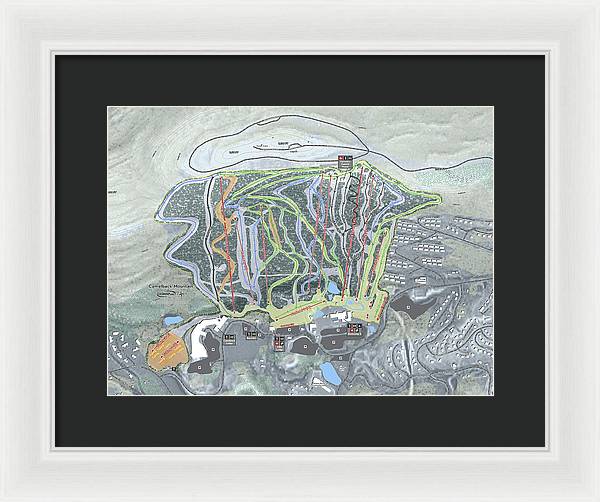 Camelback Mountain Ski Trail Map - Framed Print - Powderaddicts