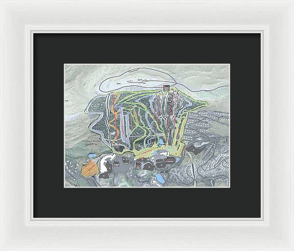 Camelback Mountain Ski Trail Map - Framed Print - Powderaddicts