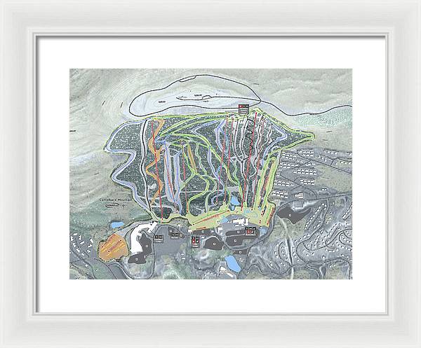 Camelback Mountain Ski Trail Map - Framed Print - Powderaddicts