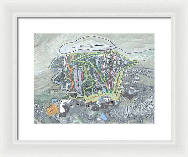 Camelback Mountain Ski Trail Map - Framed Print - Powderaddicts