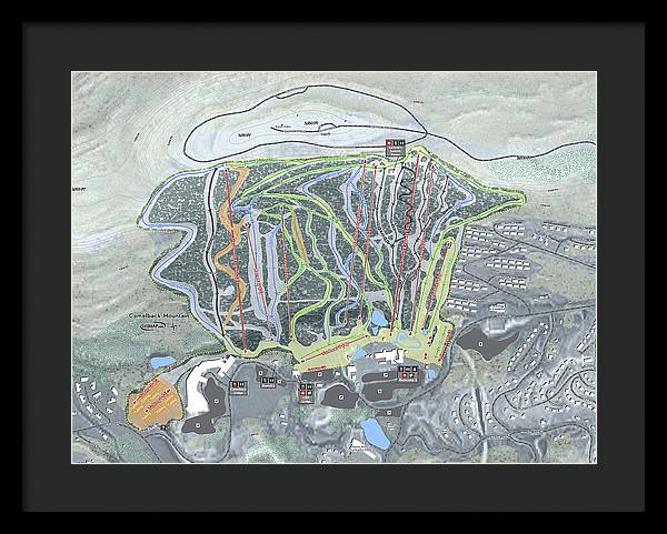 Camelback Mountain Ski Trail Map - Framed Print - Powderaddicts