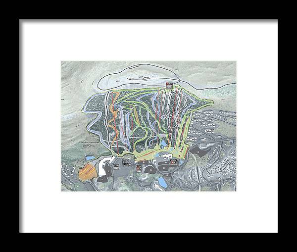 Camelback Mountain Ski Trail Map - Framed Print - Powderaddicts