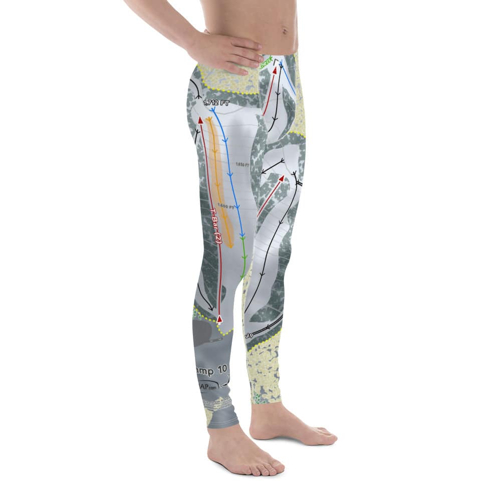 Camp 10, Wisconsin Ski Trail Map Men's Base Layer Bottom - Powderaddicts
