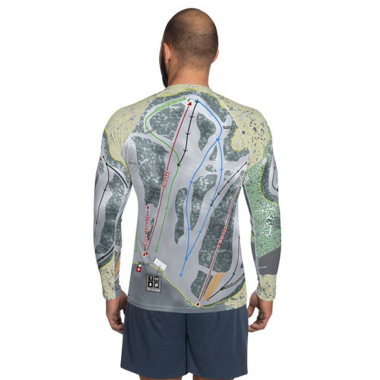 Camp 10, Wisconsin Ski Trail Map Men's Base Layer Top - Powderaddicts