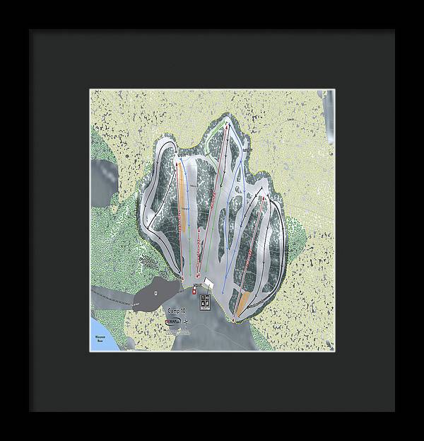 Camp10 Ski Trail Map - Framed Print - Powderaddicts