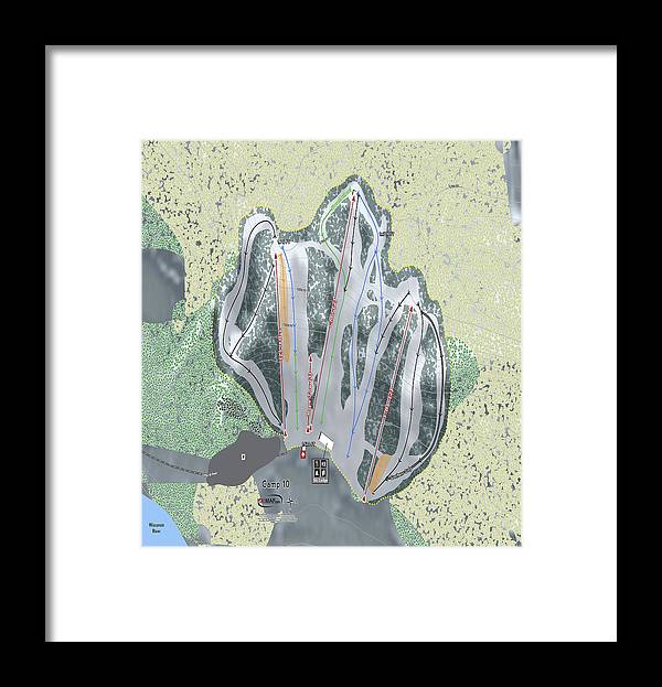 Camp10 Ski Trail Map - Framed Print - Powderaddicts