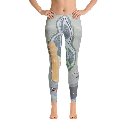 Campgaw Mountain, New Jersey Ski Trail Map Women's Base Layer Bottom - Powderaddicts
