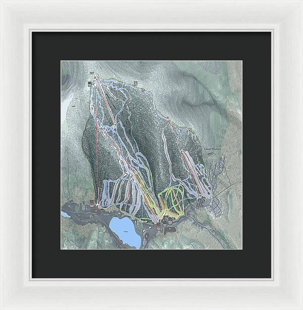 Cannon Mountain Ski Trail Map - Framed Print - Powderaddicts