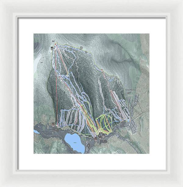 Cannon Mountain Ski Trail Map - Framed Print - Powderaddicts
