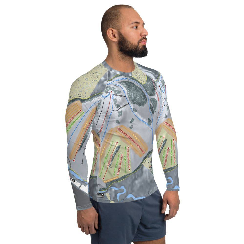 Cannonsburg, Michigan Ski Trail Map Men's Base Layer Top - Powderaddicts