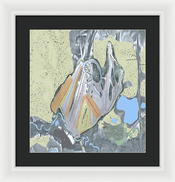 Cannonsburg Ski Trail Map - Framed Print - Powderaddicts