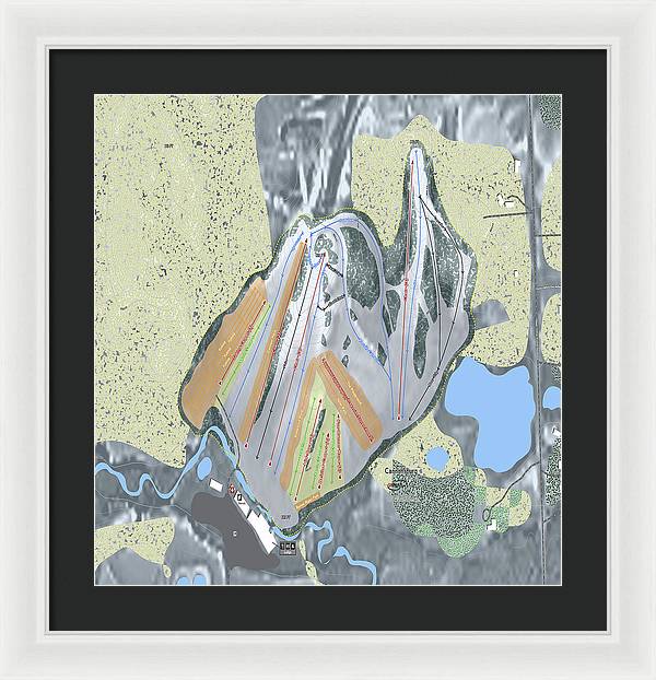 Cannonsburg Ski Trail Map - Framed Print - Powderaddicts