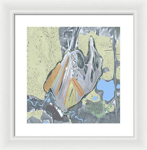 Cannonsburg Ski Trail Map - Framed Print - Powderaddicts