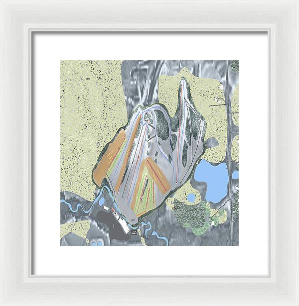 Cannonsburg Ski Trail Map - Framed Print - Powderaddicts