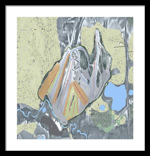 Cannonsburg Ski Trail Map - Framed Print - Powderaddicts