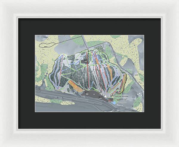 Cascade Mountain Ski Trail Map - Framed Print - Powderaddicts