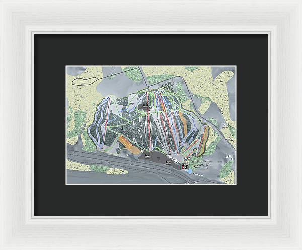 Cascade Mountain Ski Trail Map - Framed Print - Powderaddicts
