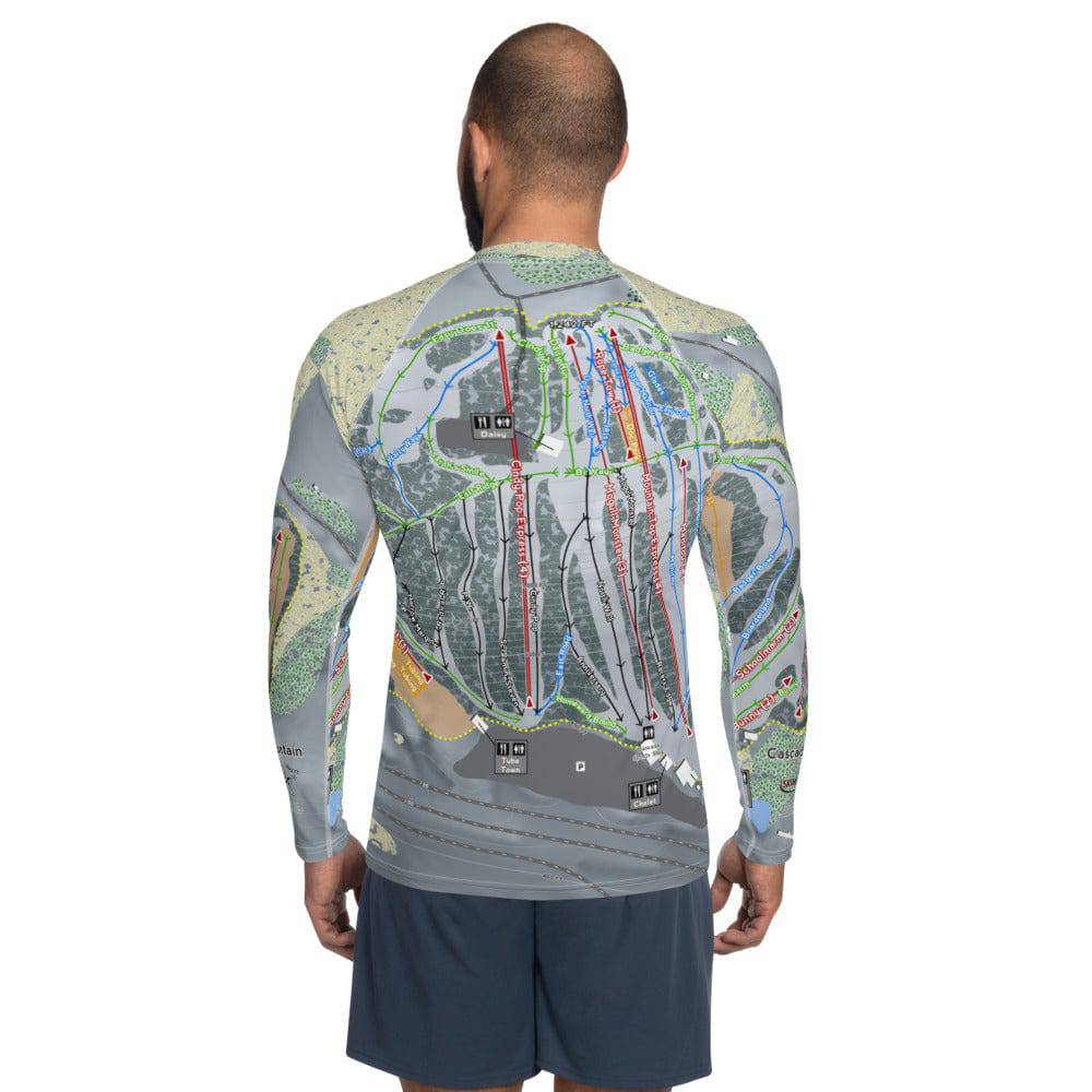 Cascade Mountain, Wisconsin Ski Trail Map Men's Base Layer Top - Powderaddicts