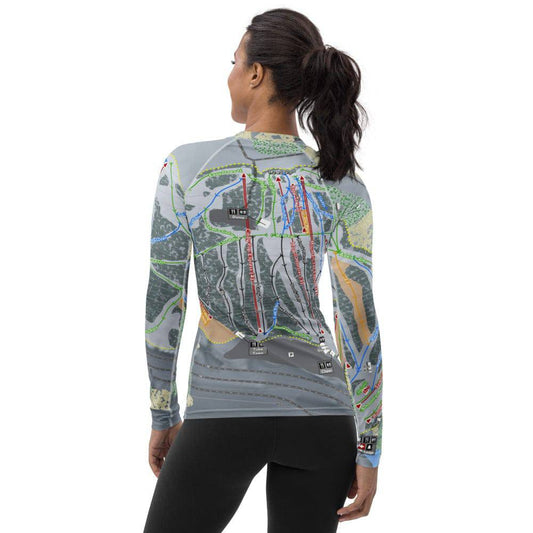 Cascade Mountain, Wisconsin Ski Trail Map Women's Base Layer Top - Powderaddicts