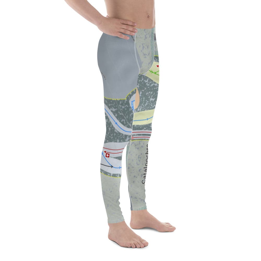 Cataloochee, North Carolina Ski Trail Map Men's Base Layer Bottom - Powderaddicts