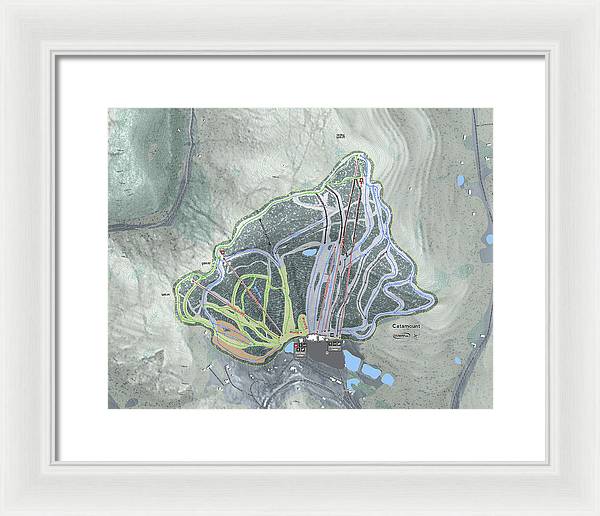 Catamount Ski Trail Map - Framed Print - Powderaddicts