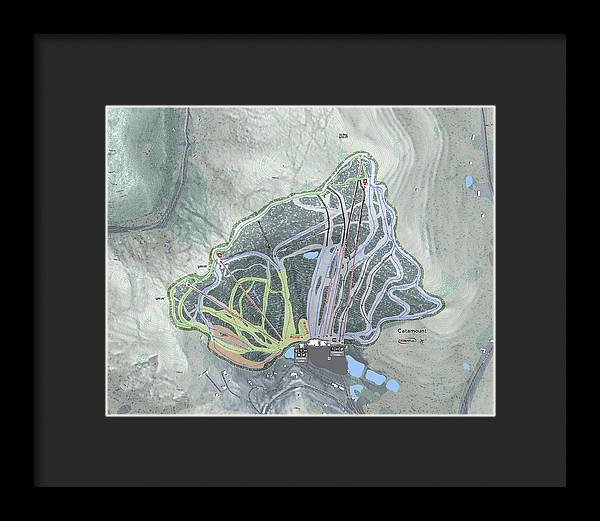 Catamount Ski Trail Map - Framed Print - Powderaddicts