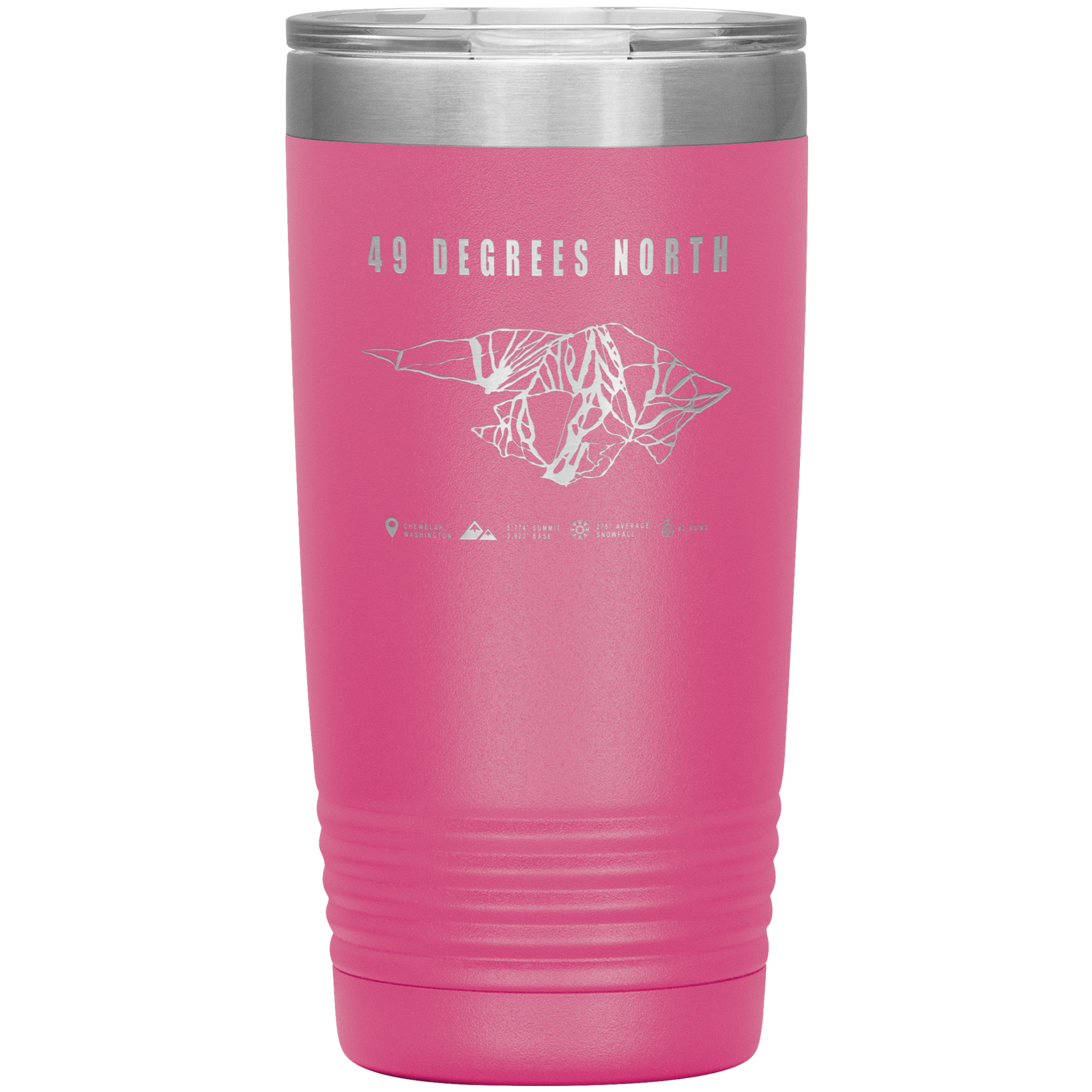 49 Degrees North, Washington Ski Trail Map 20oz Tumbler - Powderaddicts