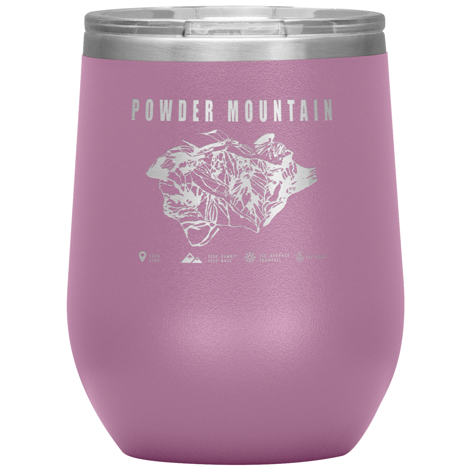Powder Mountain,Utah Ski Trail Map Wine 12oz Tumbler - Powderaddicts