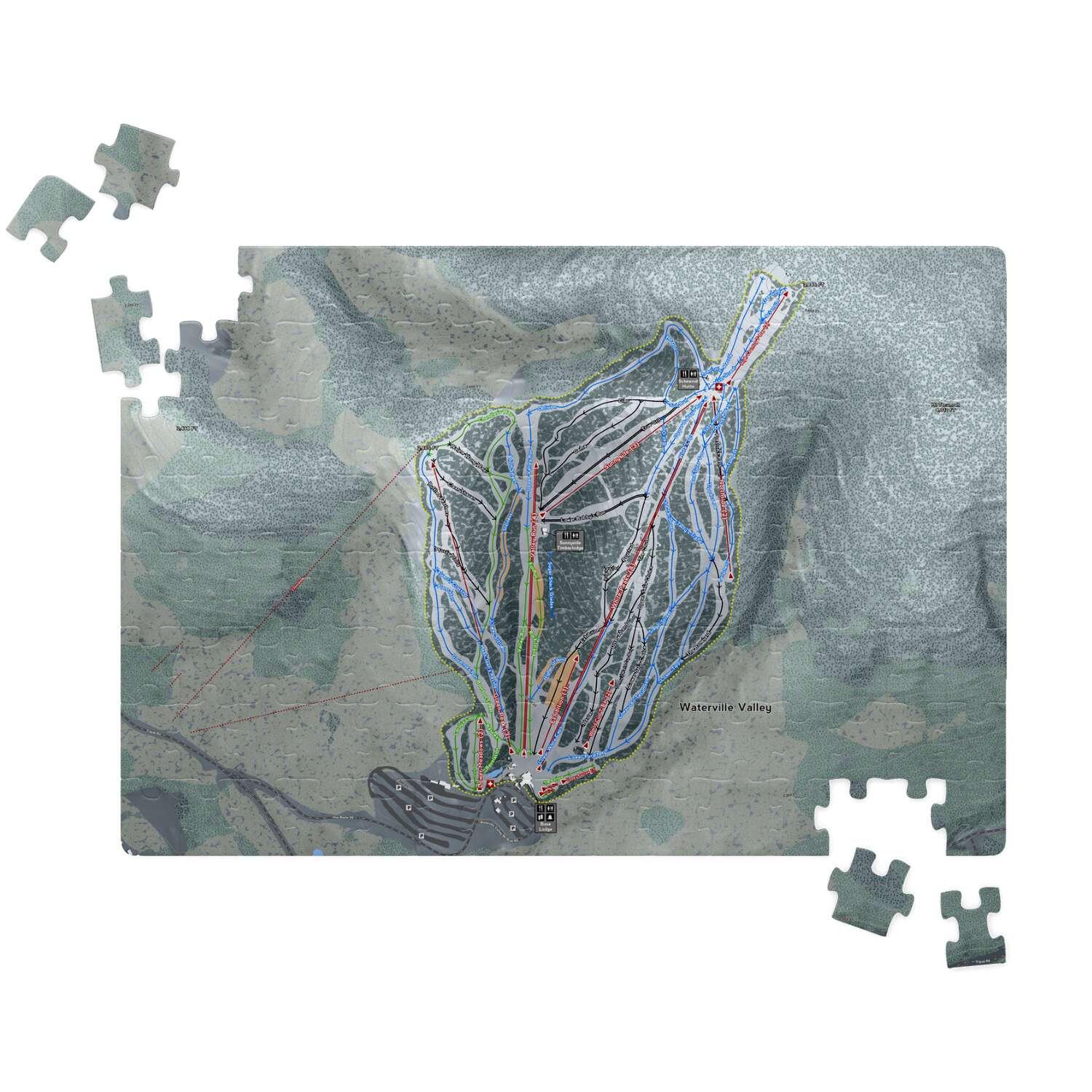 Waterville Valley, New Hampshire Ski Trail Map Puzzle - Powderaddicts