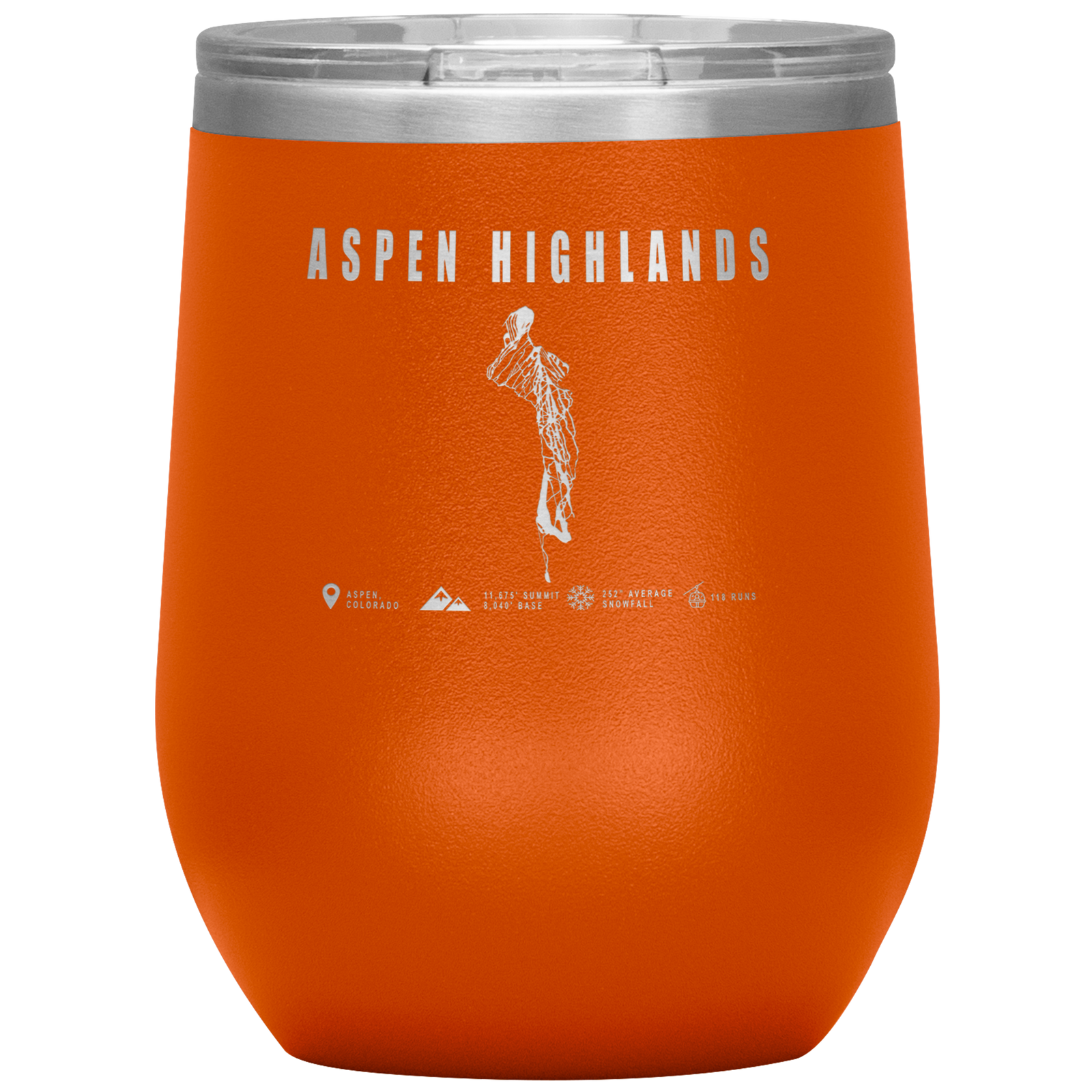 Aspen Highlands,Colorado Ski Resort Wine 12 oz Tumbler - Powderaddicts