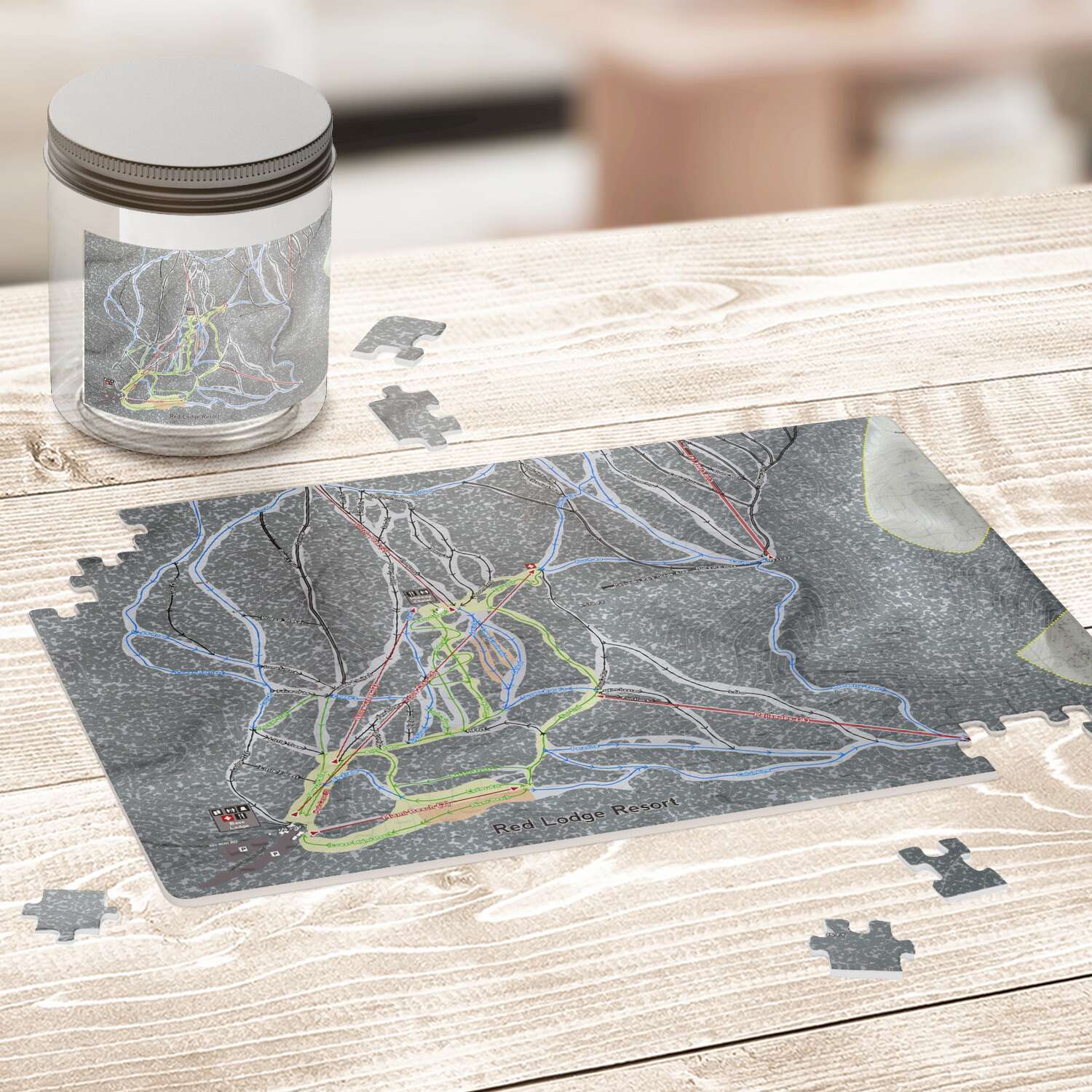 Red Lodge Montana Ski Trail Map Puzzle - Powderaddicts