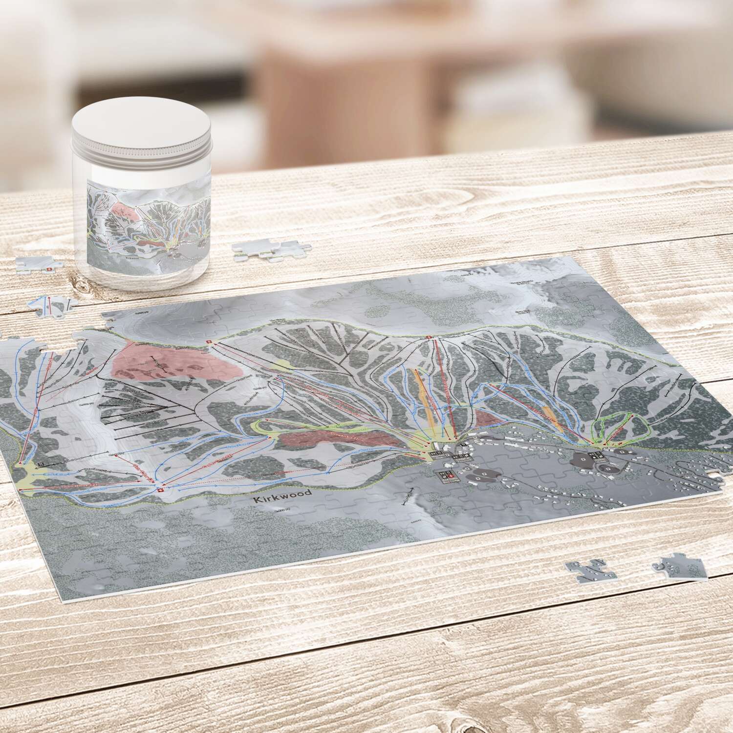 Kirkwood, California Ski Trail Map Puzzle - Powderaddicts