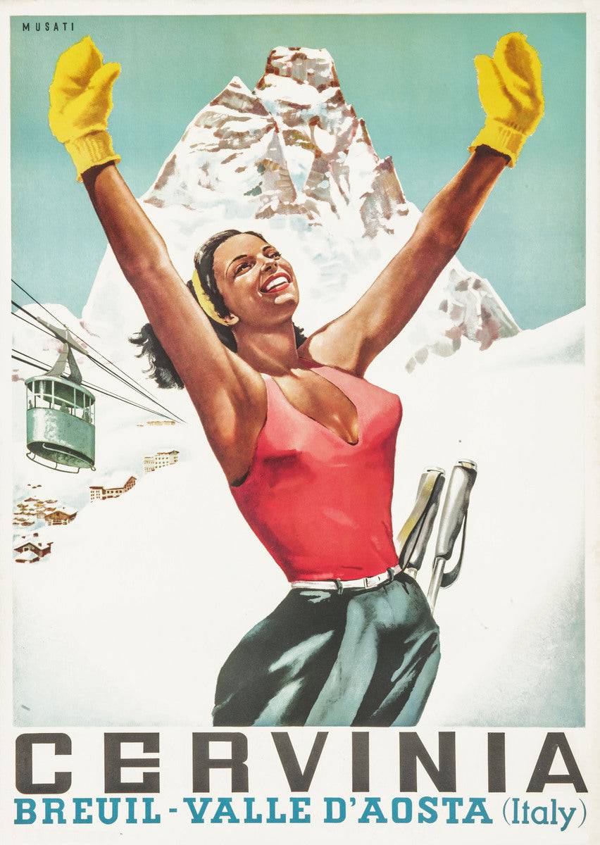 Cervinia vintage poster - Powderaddicts