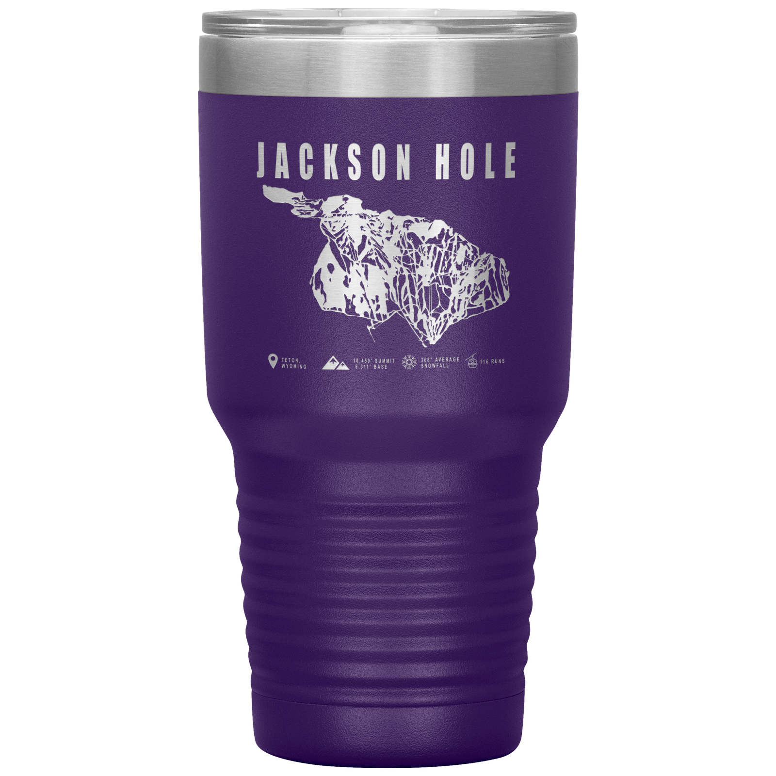 Jackson Hole Wyoming Ski Trail Map 30oz Tumbler - Powderaddicts