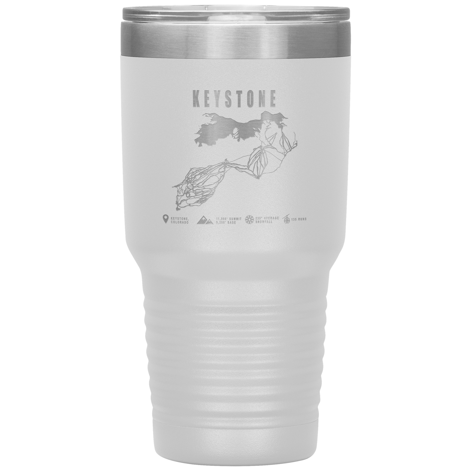 Keystone Colorado Ski Trail Map 30oz Tumbler - Powderaddicts