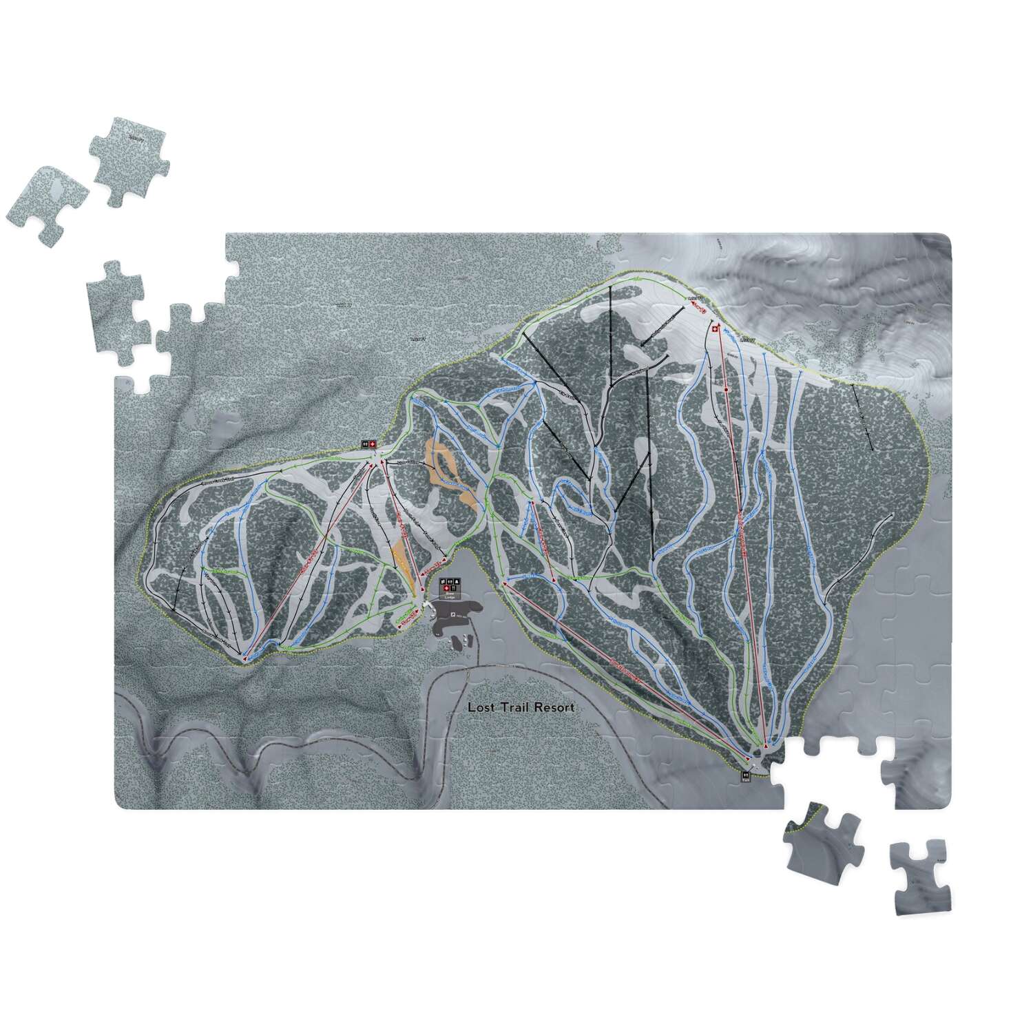 Lost Trail Montana Ski Trail Map Puzzle - Powderaddicts