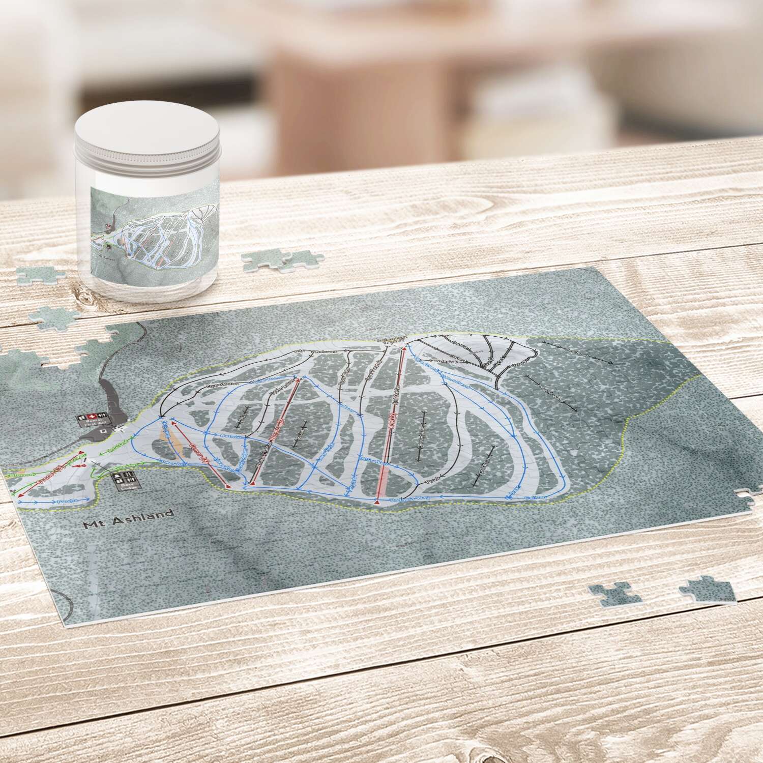 Mt Ashland Oregon Ski Trail Map Puzzle - Powderaddicts