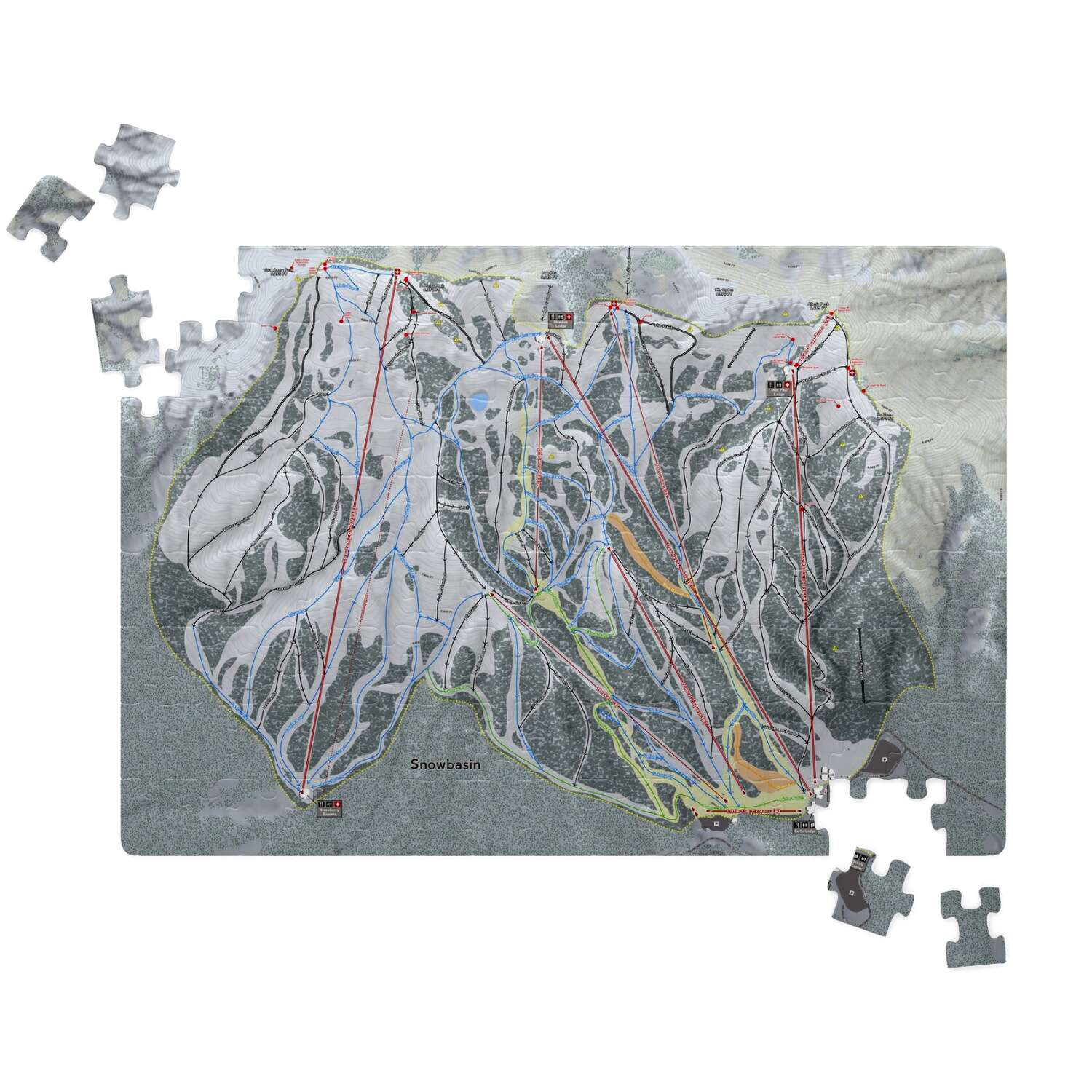 Snowbasin, Utah Ski Trail Map puzzle - Powderaddicts