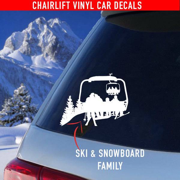 Chairlift Ski & Snowboard Car Decals - Family / Couples - Powderaddicts