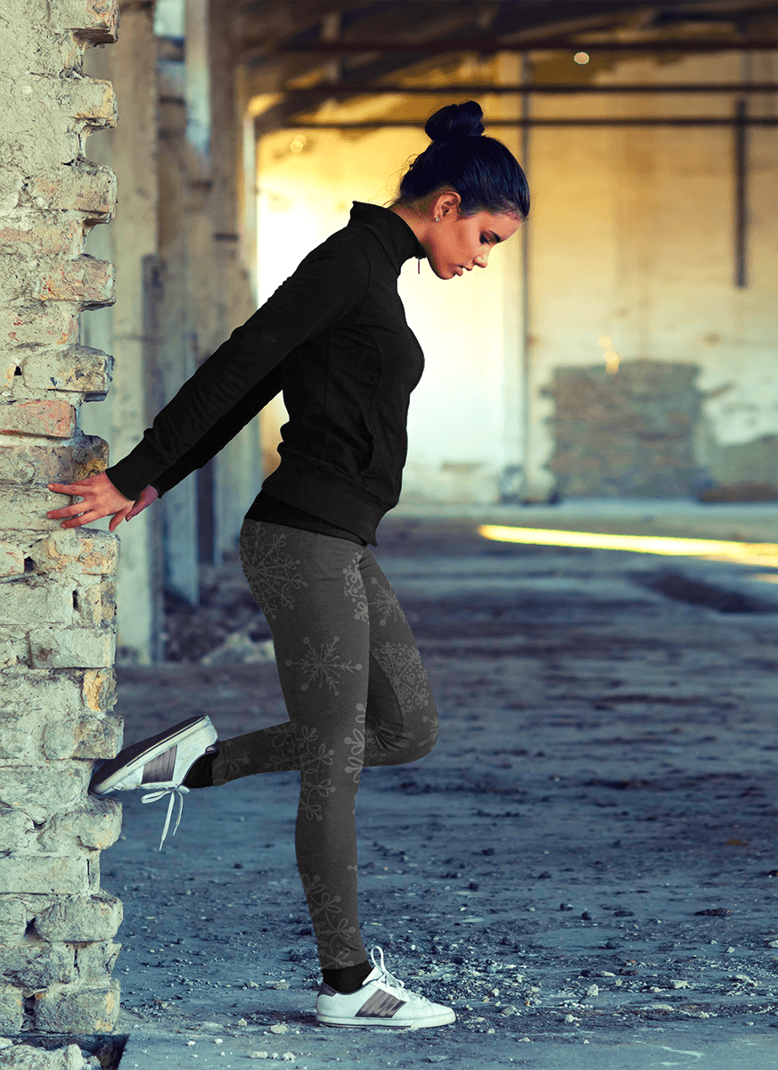 Charcoal and Grey Snow Leggings - Powderaddicts