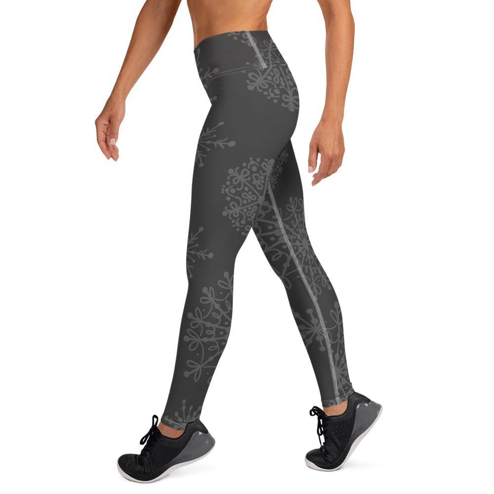 Charcoal and Grey Yoga Leggings - Powderaddicts