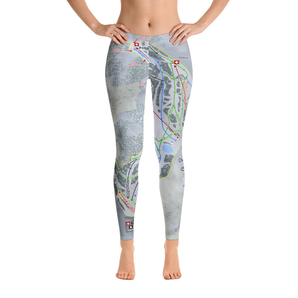 Cherry Peak, Utah Ski Trail Map Women's Base Layer Bottom - Powderaddicts