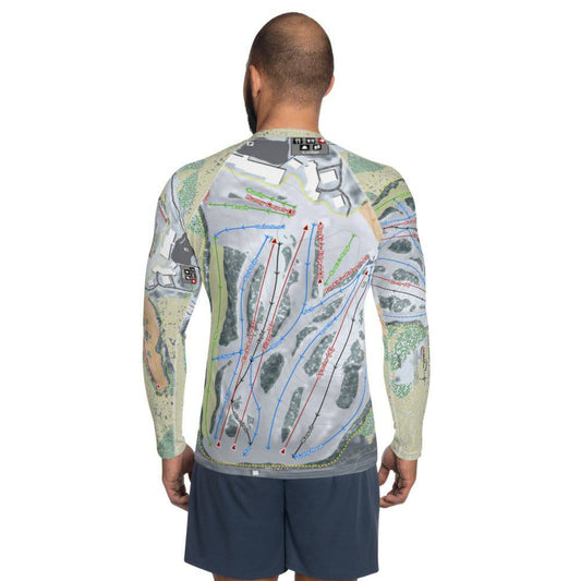 Chestnut Mountain, Illinois Ski Trail Map Men's Base Layer Top - Powderaddicts