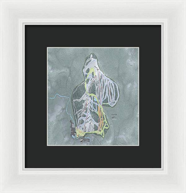 China Peak Ski Trail Map - Framed Print - Powderaddicts