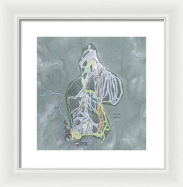China Peak Ski Trail Map - Framed Print - Powderaddicts