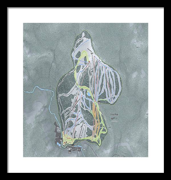 China Peak Ski Trail Map - Framed Print - Powderaddicts