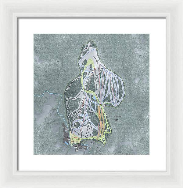 China Peak Ski Trail Map - Framed Print - Powderaddicts