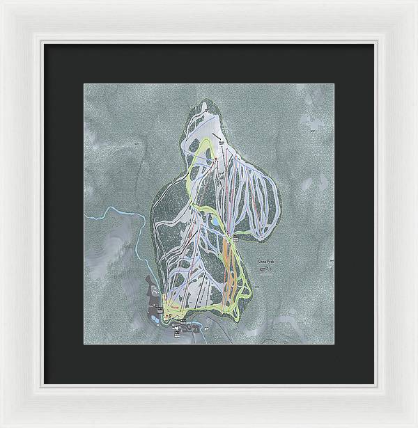 China Peak Ski Trail Map - Framed Print - Powderaddicts