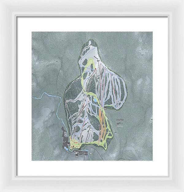 China Peak Ski Trail Map - Framed Print - Powderaddicts